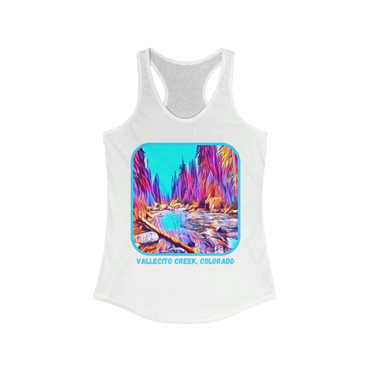 Vallecito Creek Trail Painted Artwork Durango, Colorado Women's Ideal Racerback Tank