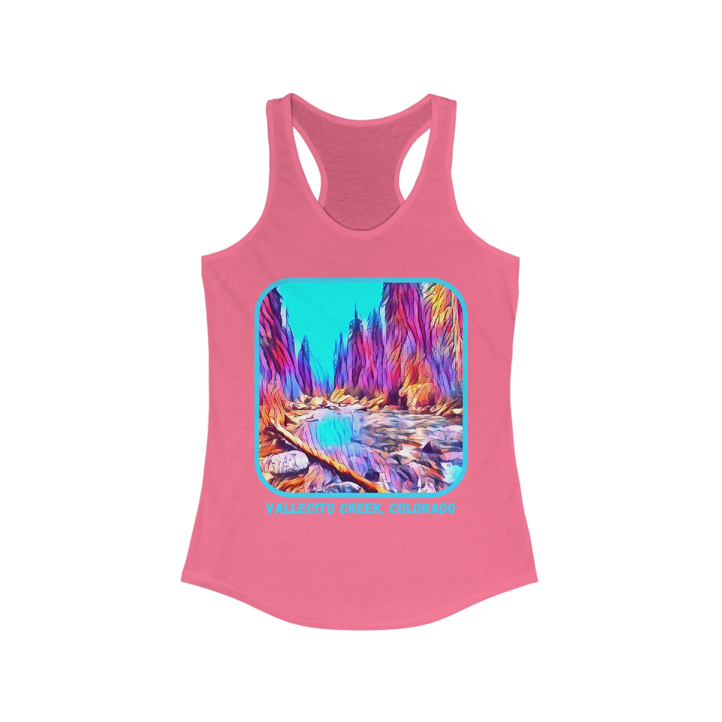 Vallecito Creek Trail Painted Artwork Durango, Colorado Women's Ideal Racerback Tank