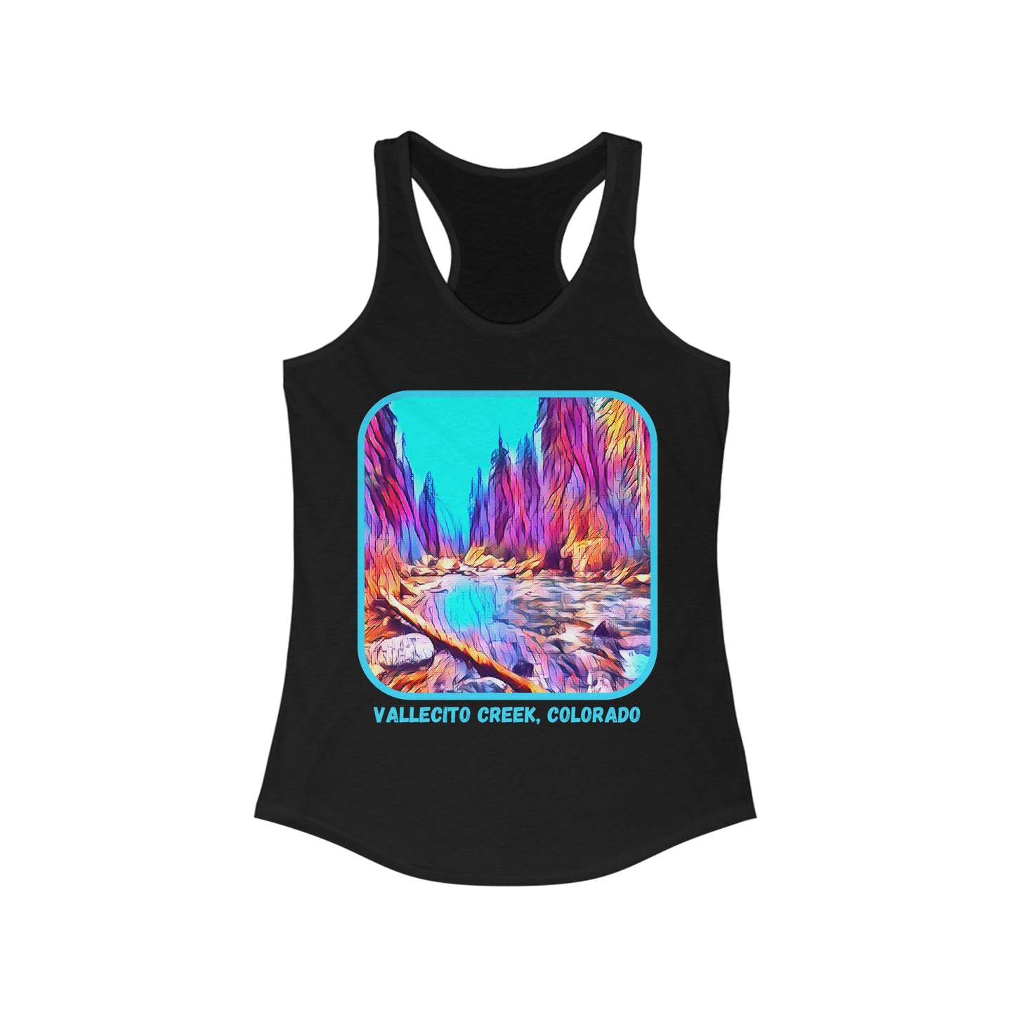 Vallecito Creek Trail Painted Artwork Durango, Colorado Women's Ideal Racerback Tank